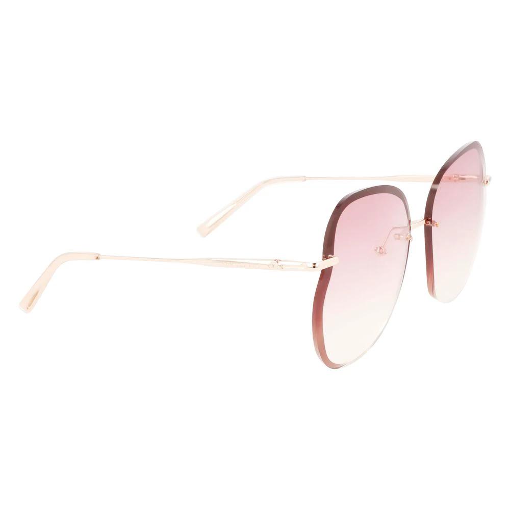Longchamp Rose Gold Metal Sunglasses by Longchamp