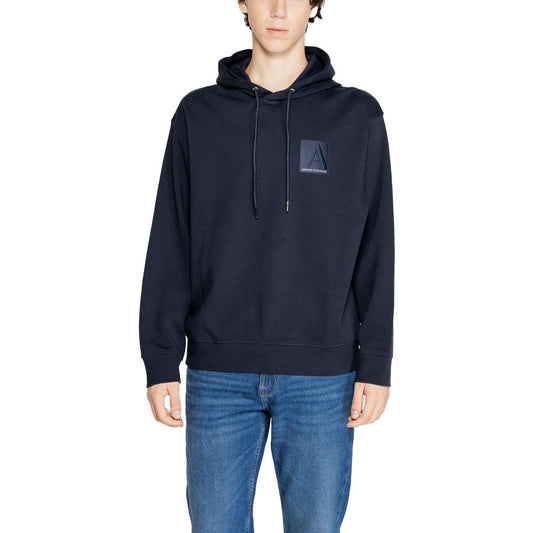 Armani Exchange Blue Cotton Hoodie by Armani Exchange