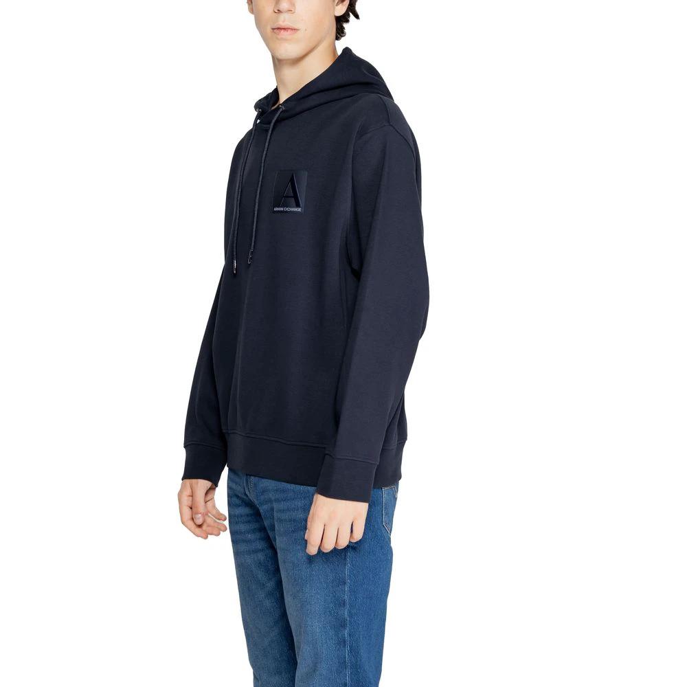 Armani Exchange Blue Cotton Hoodie by Armani Exchange