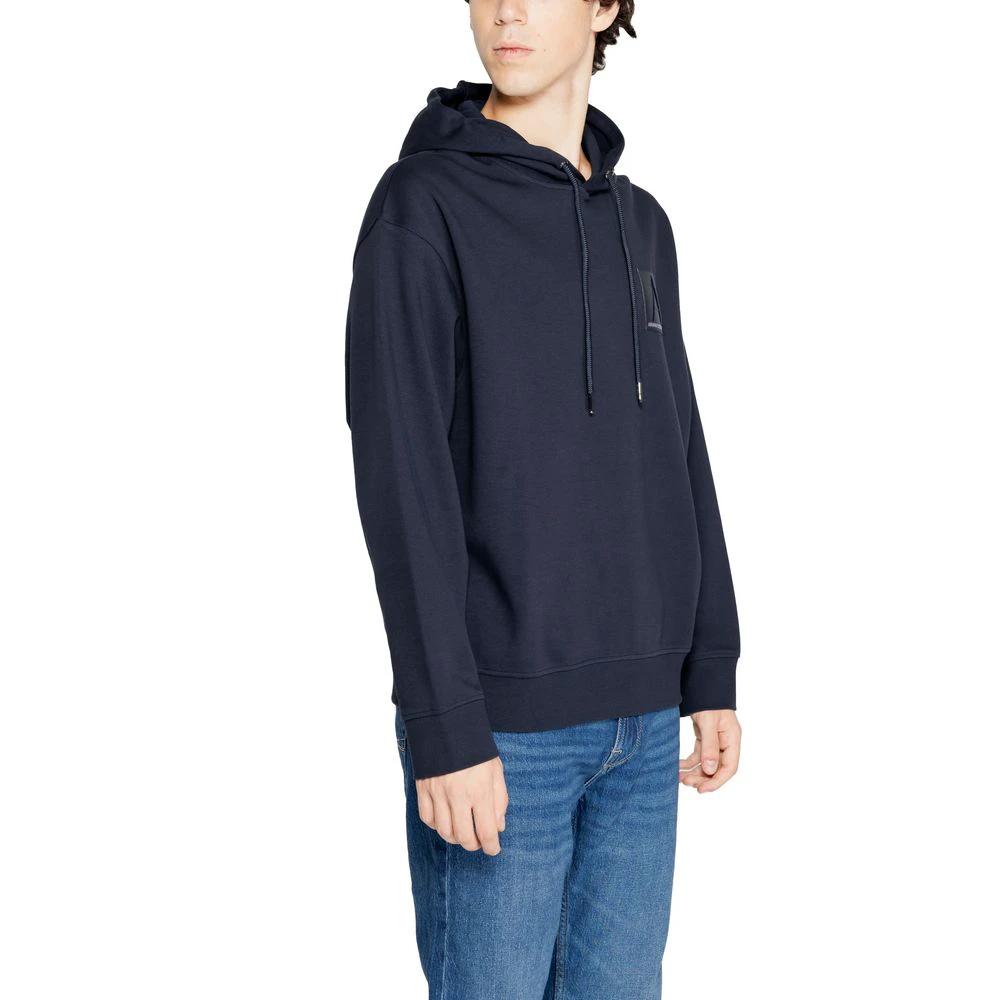 Armani Exchange Blue Cotton Hoodie by Armani Exchange