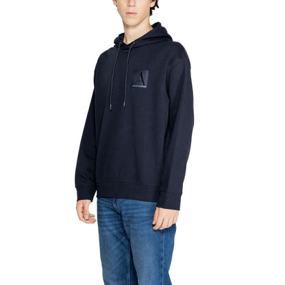 Armani Exchange Blue Cotton Hoodie by Armani Exchange