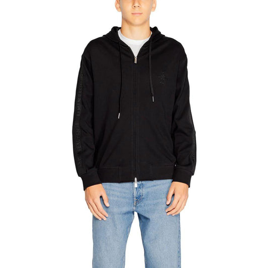 Armani Exchange Black Cotton Hoodie by Armani Exchange
