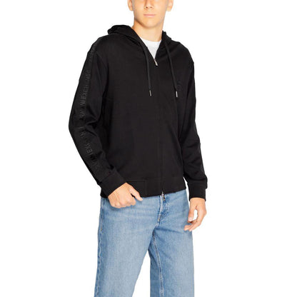 Armani Exchange Black Cotton Hoodie by Armani Exchange