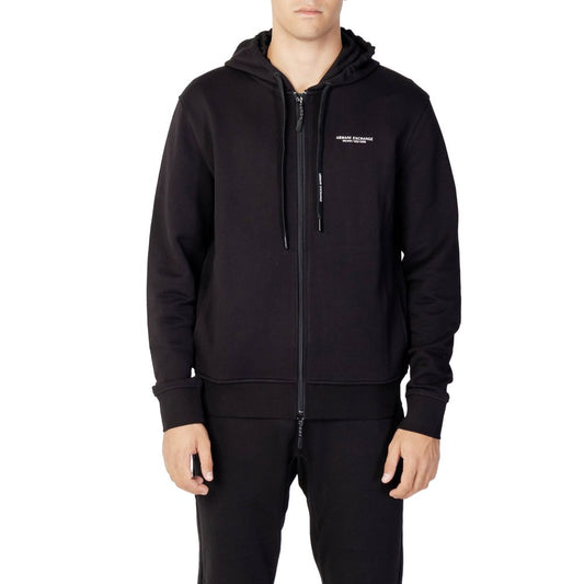 Armani Exchange Black Cotton Hoodie by Armani Exchange