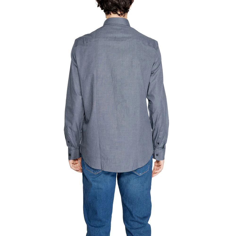 armani exchange dress shirts Armani Exchange Blue Cotton Dress Shirt – HBPS Beauty & Fashion