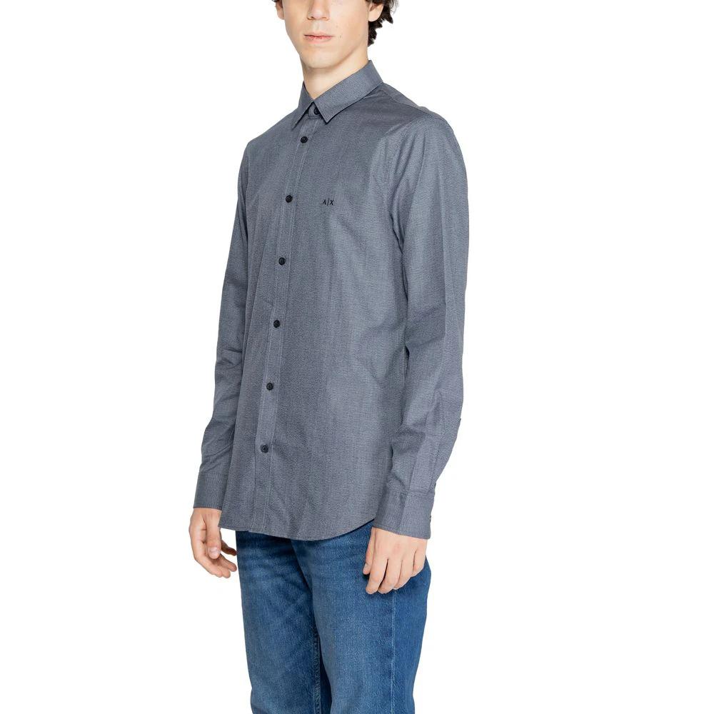 Armani Exchange Blue Cotton Dress Shirt by Armani Exchange