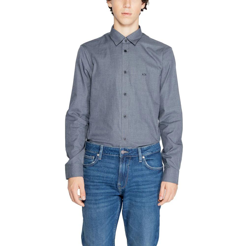 Armani Exchange Blue Cotton Dress Shirt by Armani Exchange