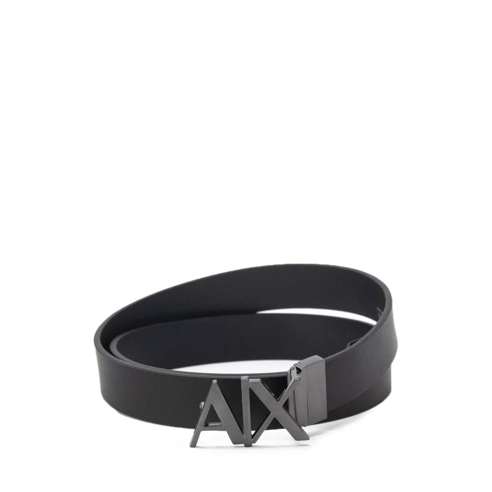 Armani Exchange Black Leather Regular Belt by Armani Exchange