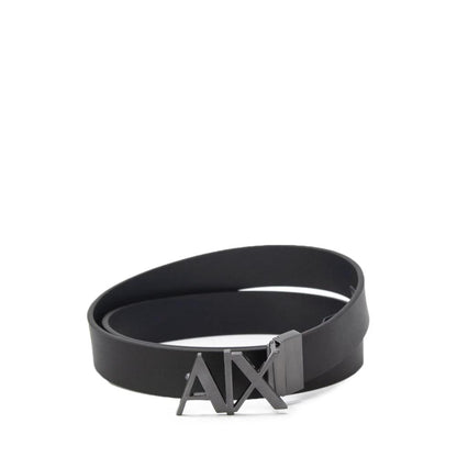 Armani Exchange Black Leather Regular Belt by Armani Exchange