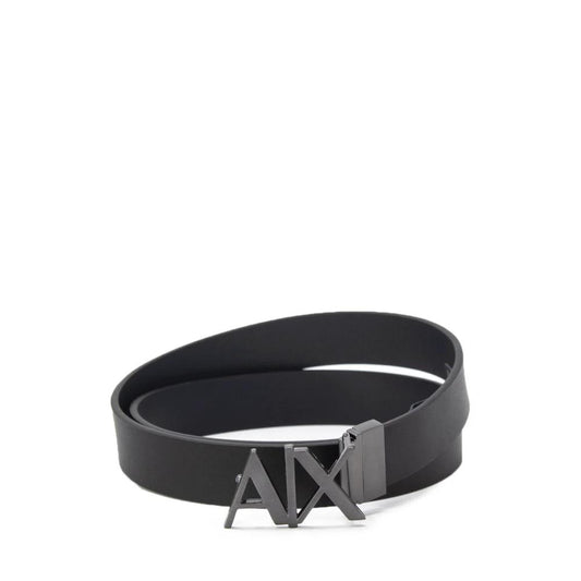 Armani Exchange Black Leather Regular Belt by Armani Exchange