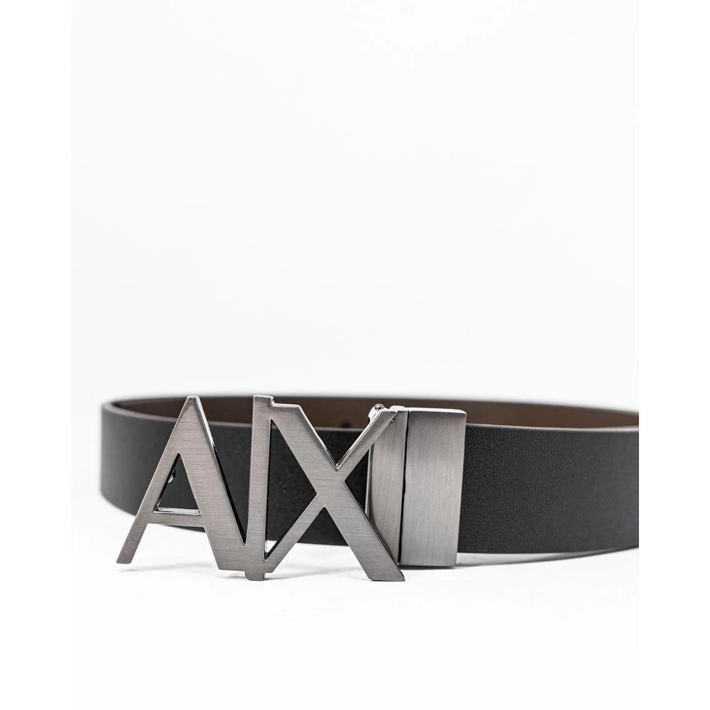 Armani Exchange Black Leather Regular Belt by Armani Exchange