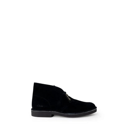 Clarks Black Leather Lace-Up Boots by Clarks