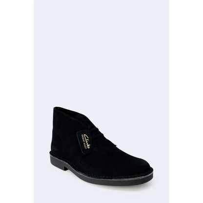 Clarks Black Leather Lace-Up Boots by Clarks