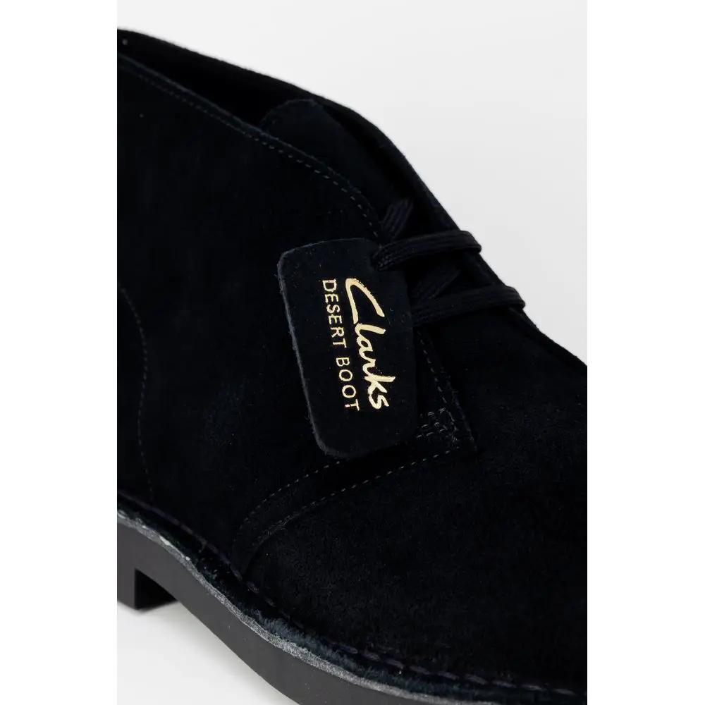Clarks Black Leather Lace-Up Boots by Clarks