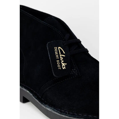 Clarks Black Leather Lace-Up Boots by Clarks