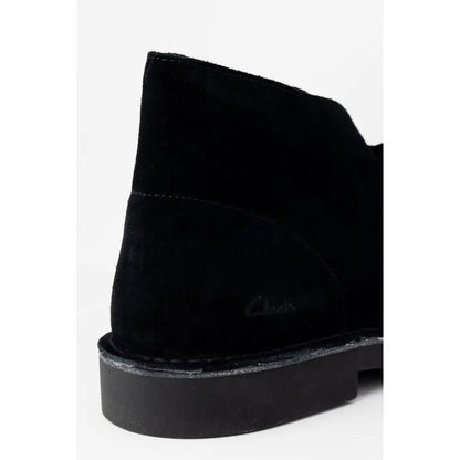 Clarks Black Leather Lace-Up Boots by Clarks