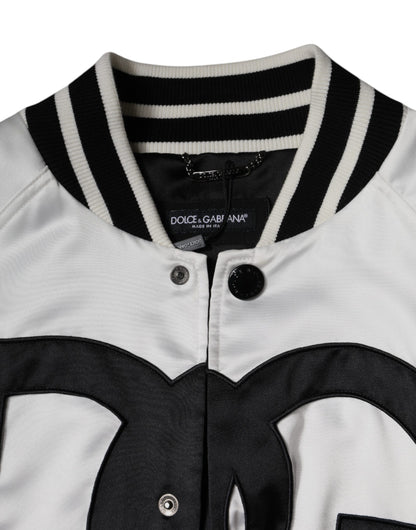 Bomber Dolce & Gabbana homme zippé en polyester blanc et noir – JKT3867