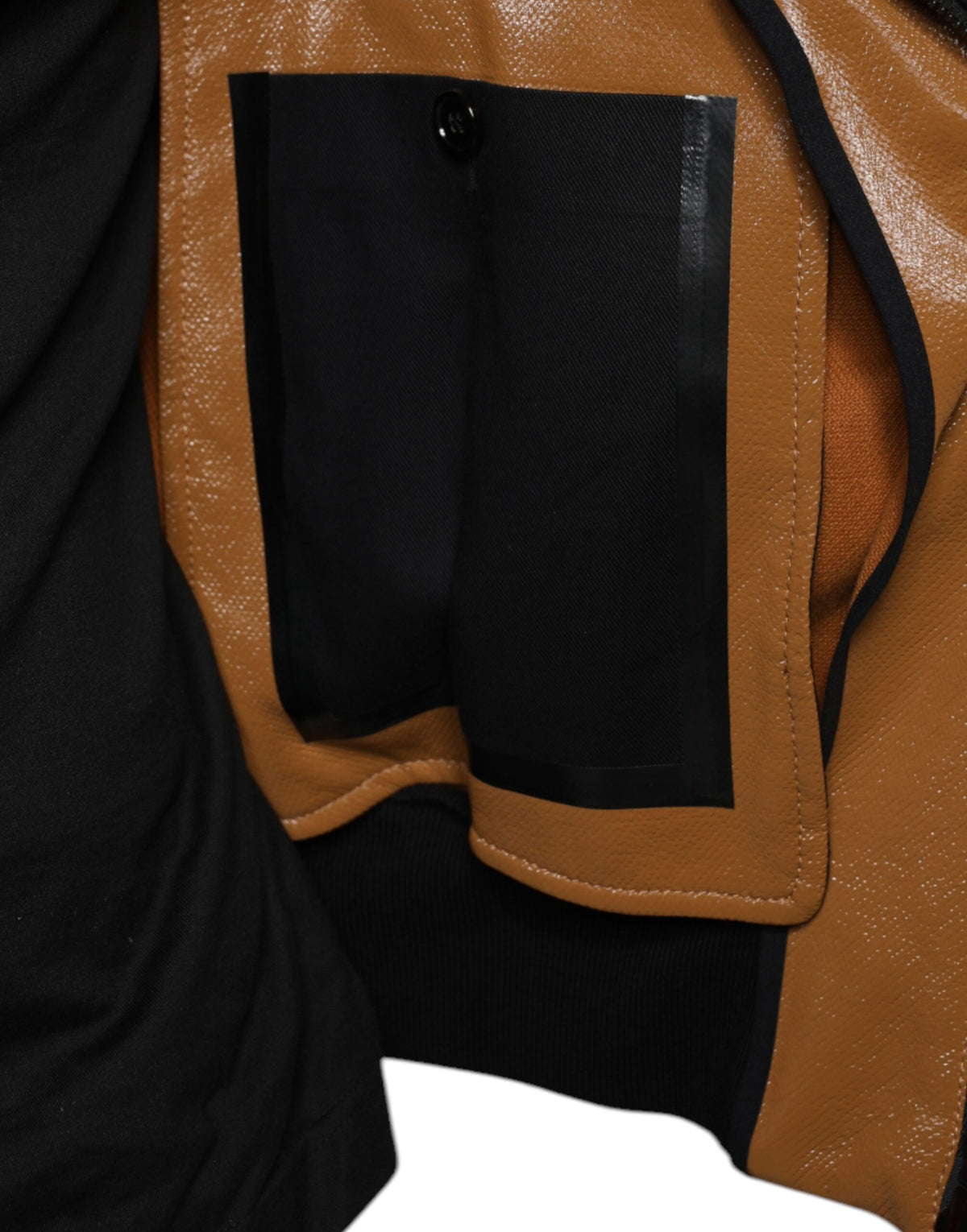 Veste Dolce & Gabbana homme zippée en cuir marron – JKT41576