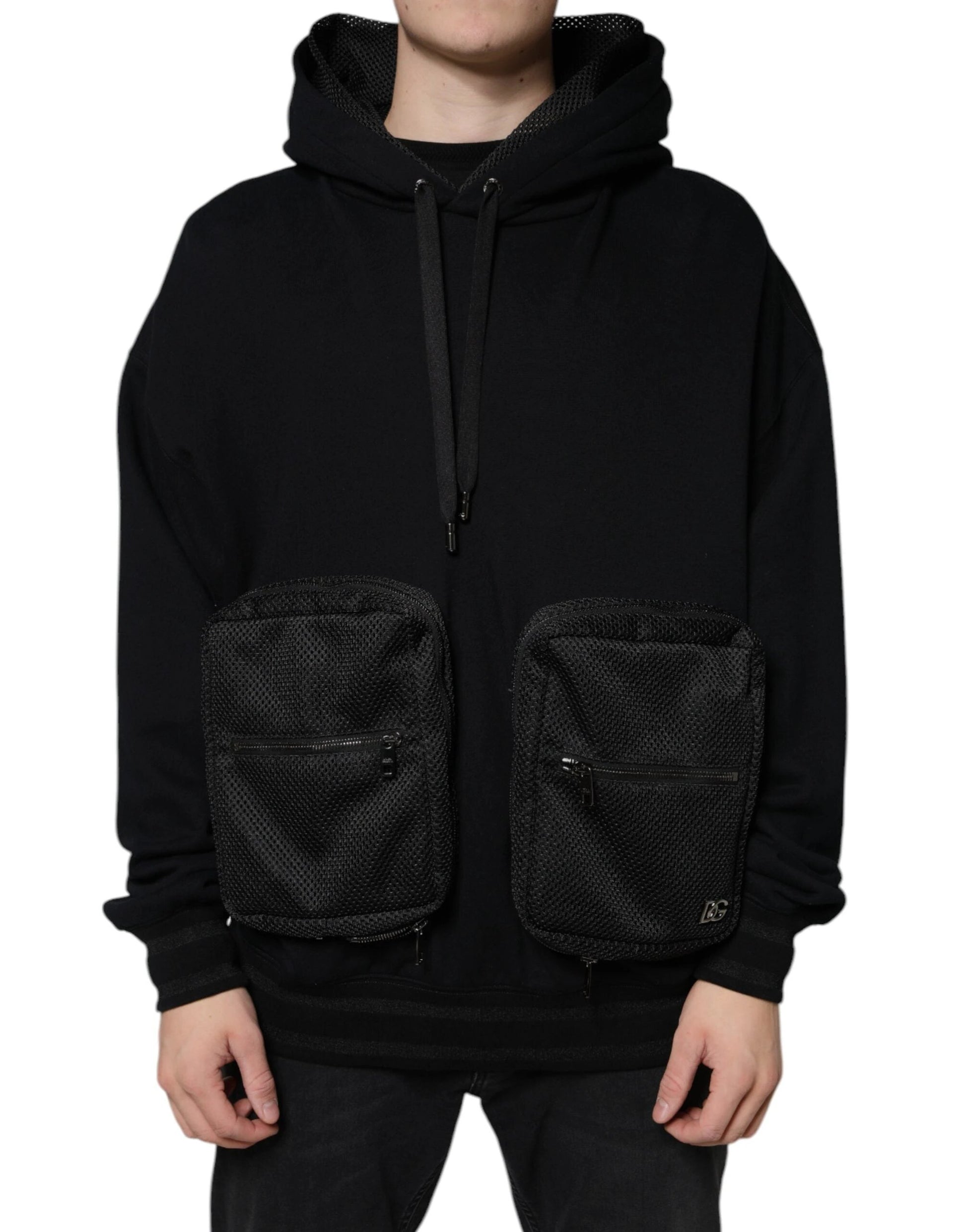 Dolce & Gabbana Black Hooded Pullover Men Sweatshirt Sweater by Dolce & Gabbana