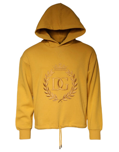 Dolce & Gabbana Mustard DG Hooded Men Sweatshirt Sweater by Dolce & Gabbana