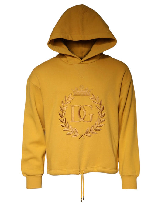 Dolce & Gabbana Mustard DG Hooded Men Sweatshirt Sweater by Dolce & Gabbana