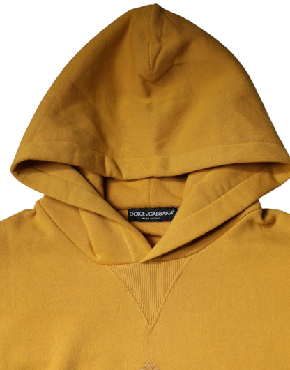Dolce & Gabbana Mustard DG Hooded Men Sweatshirt Sweater by Dolce & Gabbana