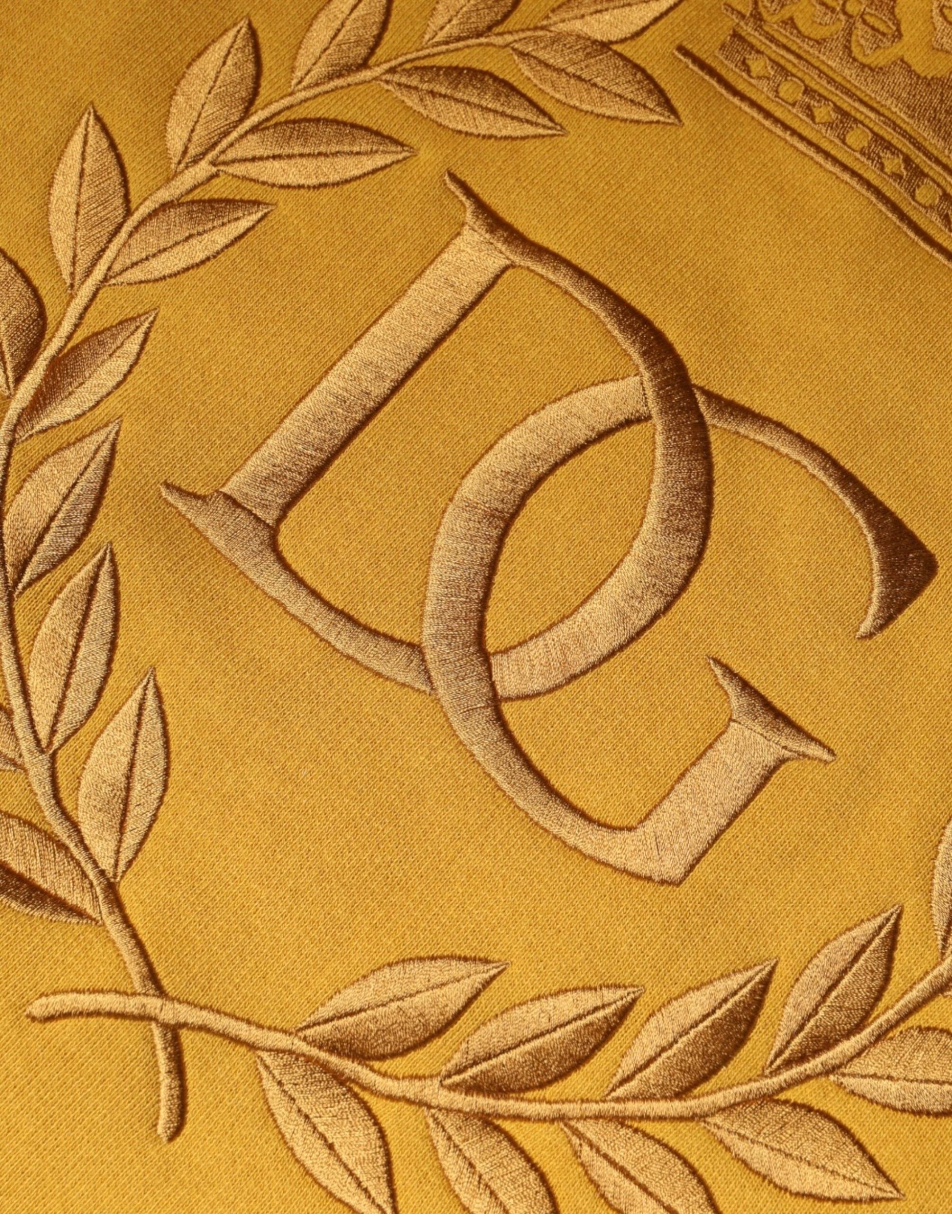 Dolce & Gabbana Mustard DG Hooded Men Sweatshirt Sweater by Dolce & Gabbana