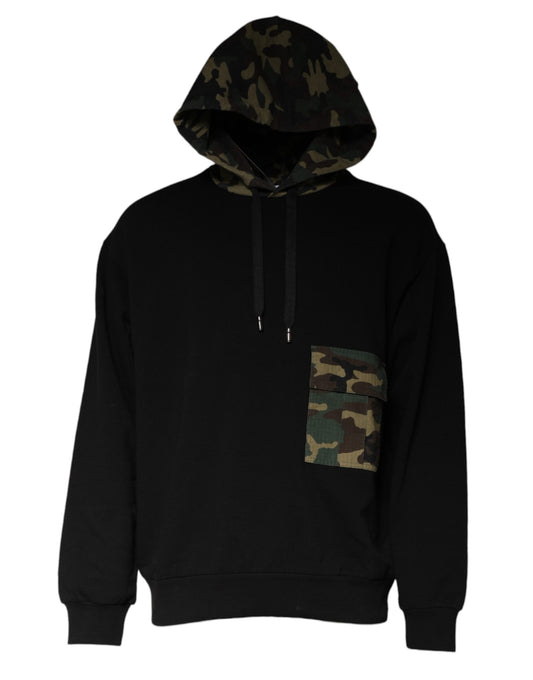 Sweat à capuche Dolce & Gabbana en coton noir camouflage – TSH87044