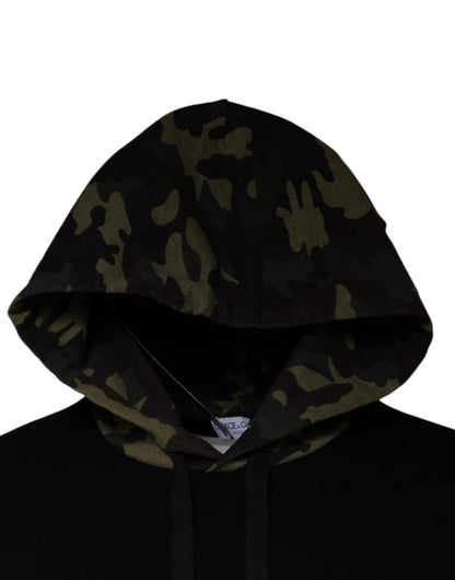 Dolce & Gabbana Black Camouflage Hooded Sweatshirt Sweater by Dolce & Gabbana