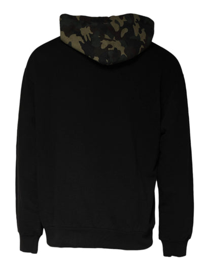 Dolce & Gabbana Black Camouflage Hooded Sweatshirt Sweater by Dolce & Gabbana