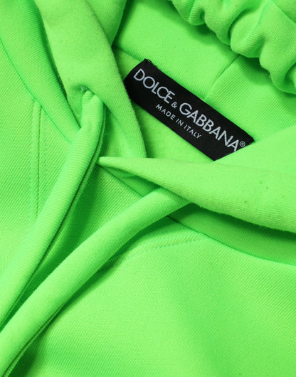 Dolce & Gabbana Green Logo Hooded Pullover Men Sweatshirt Sweater by Dolce & Gabbana