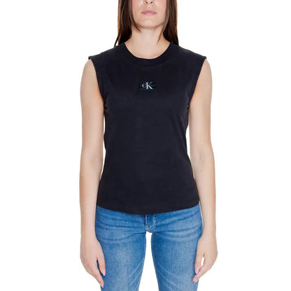 Calvin Klein Jeans Black Cotton T-Shirt by Calvin Klein Jeans