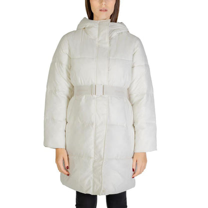 Calvin Klein Jeans Cream Nylon Coat by Calvin Klein Jeans