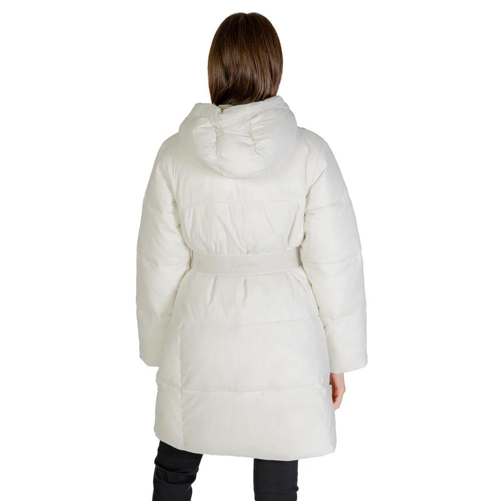 Calvin Klein Jeans Cream Nylon Coat by Calvin Klein Jeans