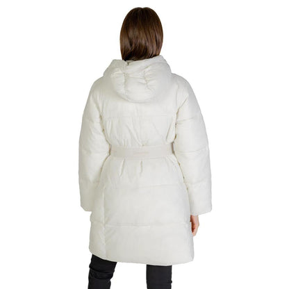 Calvin Klein Jeans Cream Nylon Coat by Calvin Klein Jeans