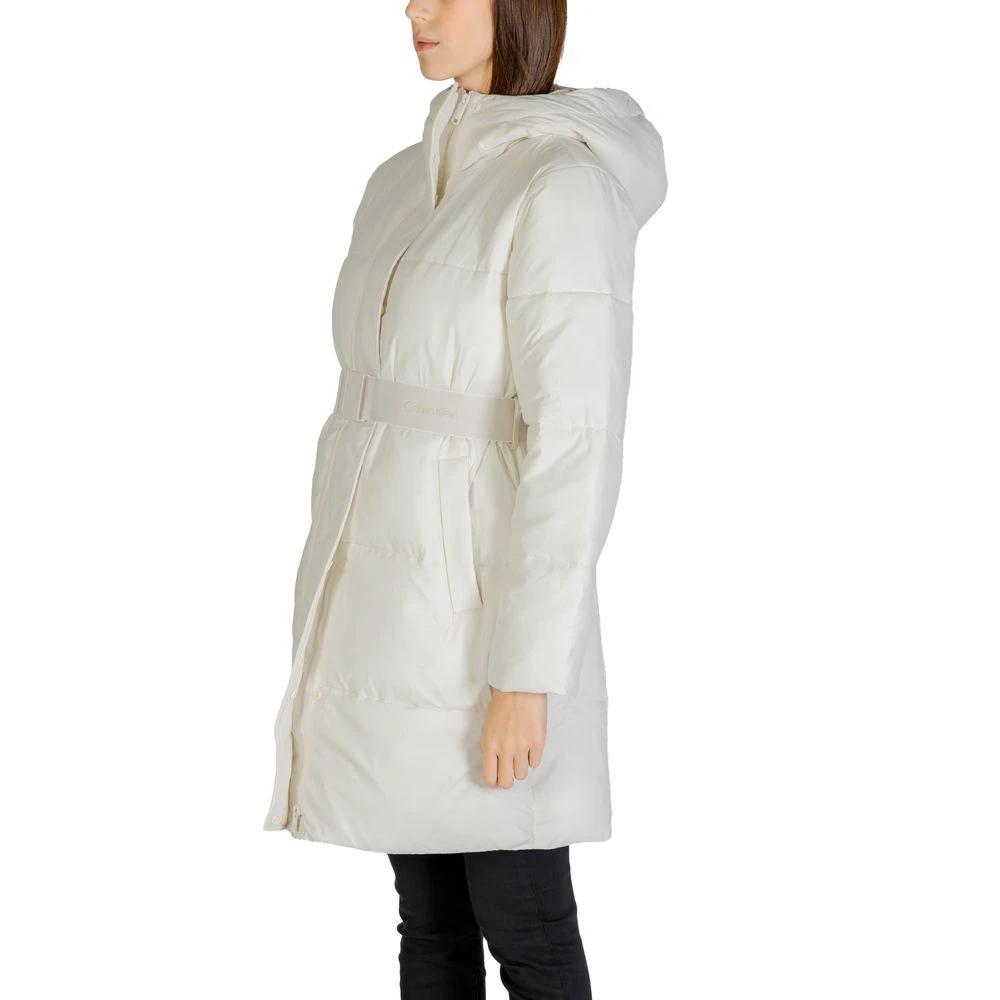 Calvin Klein Jeans Cream Nylon Coat by Calvin Klein Jeans