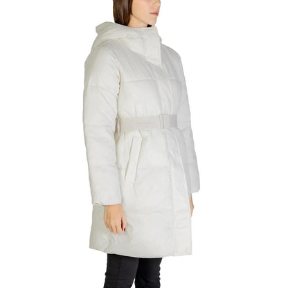 Calvin Klein Jeans Cream Nylon Coat by Calvin Klein Jeans
