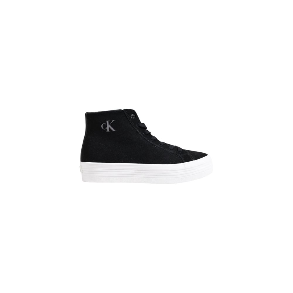 Calvin Klein Jeans Black Suede Leather Platform Sneakers by Calvin Klein Jeans