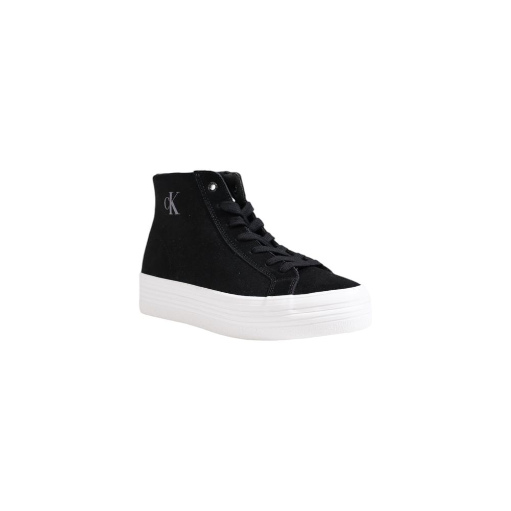 Calvin Klein Jeans Black Suede Leather Platform Sneakers by Calvin Klein Jeans