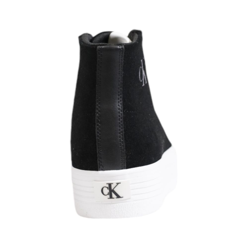 Calvin Klein Jeans Black Suede Leather Platform Sneakers by Calvin Klein Jeans