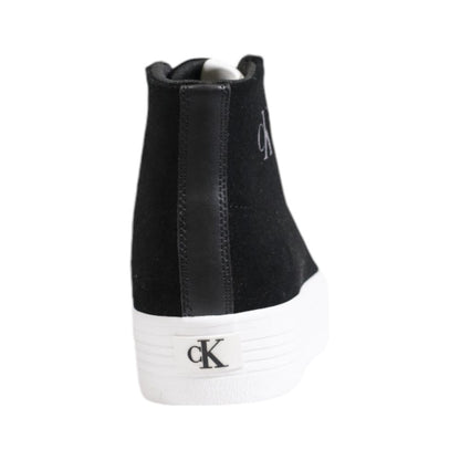 Calvin Klein Jeans Black Suede Leather Platform Sneakers by Calvin Klein Jeans