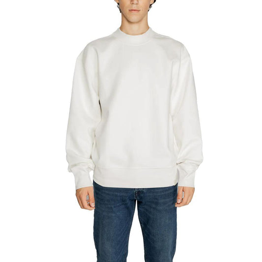 Calvin Klein Jeans White Recycled Cotton Sweatshirt by Calvin Klein Jeans
