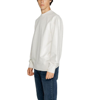 Calvin Klein Jeans White Recycled Cotton Sweatshirt by Calvin Klein Jeans