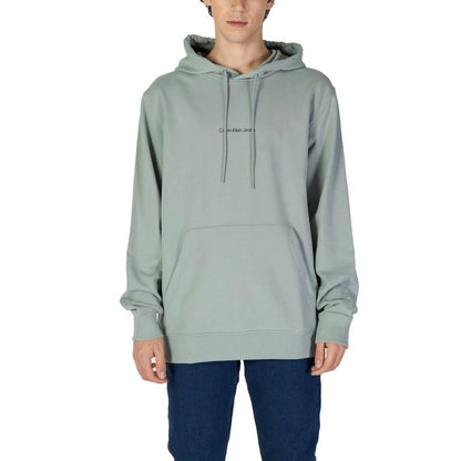 Calvin Klein Jeans Green Cotton Hoodie by Calvin Klein Jeans