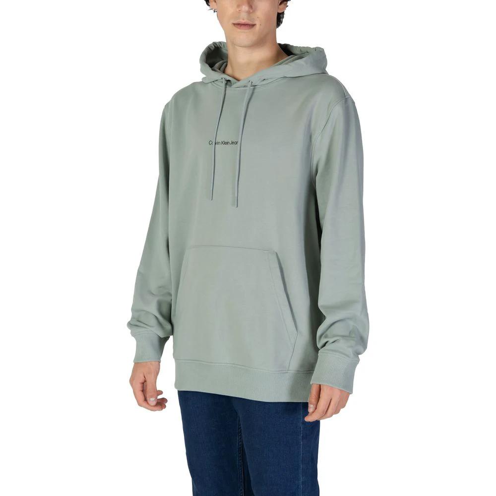 Calvin Klein Jeans Green Cotton Hoodie by Calvin Klein Jeans