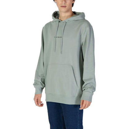 Calvin Klein Jeans Green Cotton Hoodie by Calvin Klein Jeans