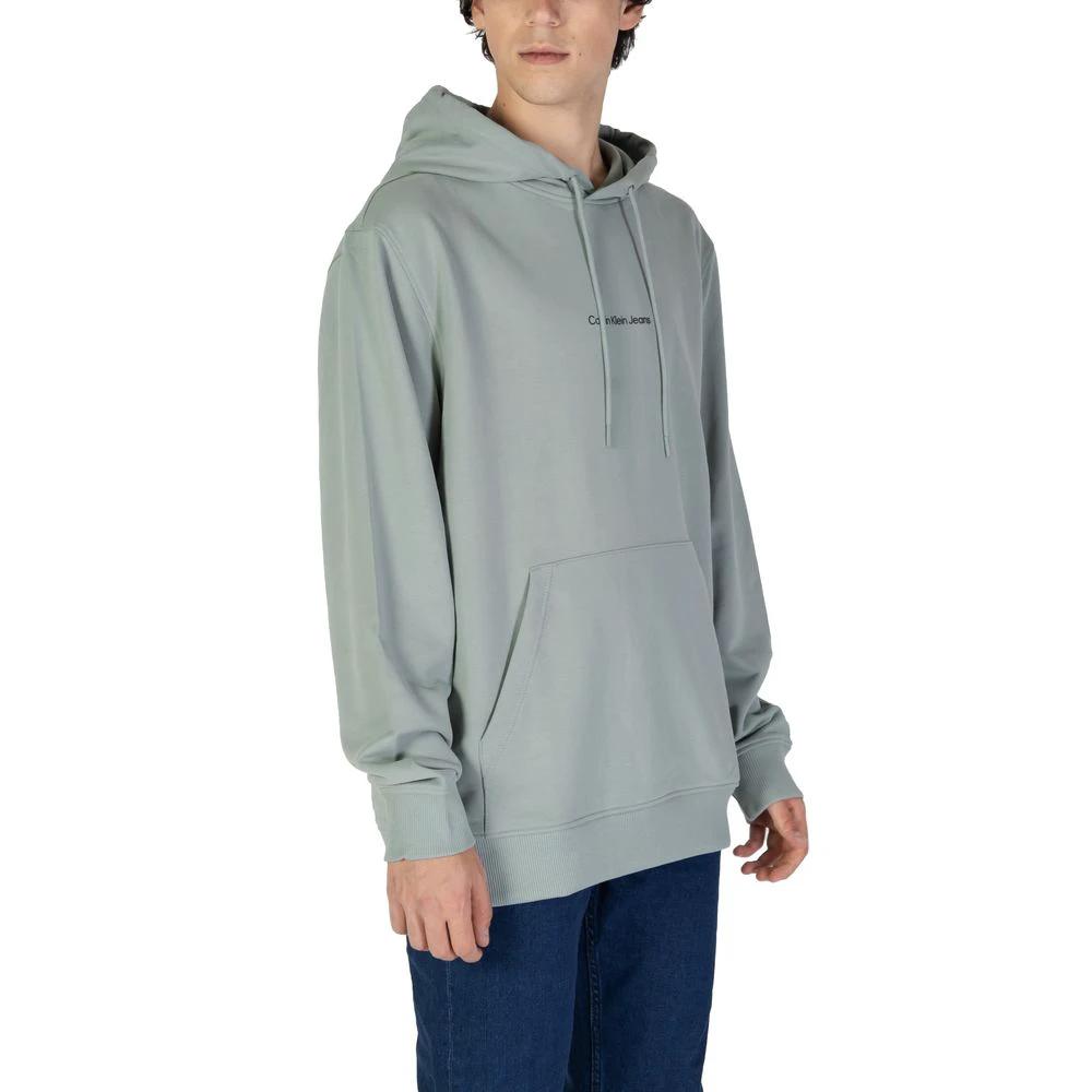 Calvin Klein Jeans Green Cotton Hoodie by Calvin Klein Jeans