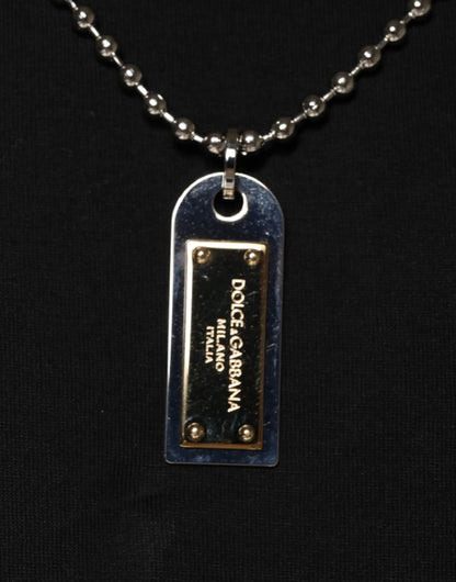 Dolce & Gabbana Black Cotton Necklace Embellished T-shirt by Dolce & Gabbana
