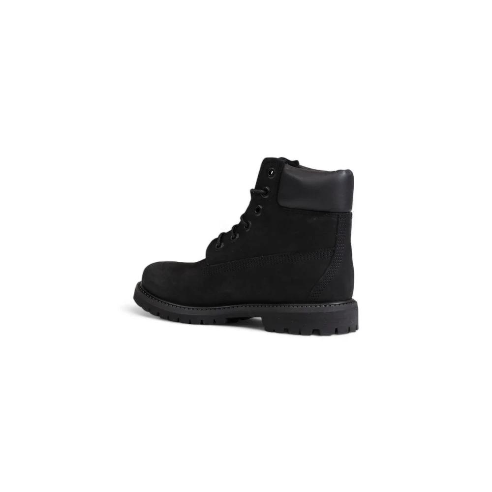 Timberland Black Recycled Leather Lace-Up Boots by Timberland
