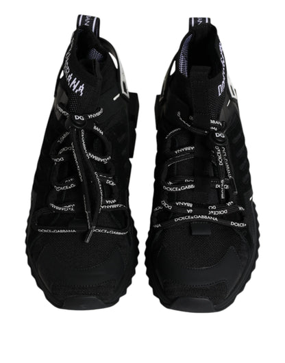 Dolce & Gabbana Black Sorrento Logo Men Sneakers Socks Shoes by Dolce & Gabbana